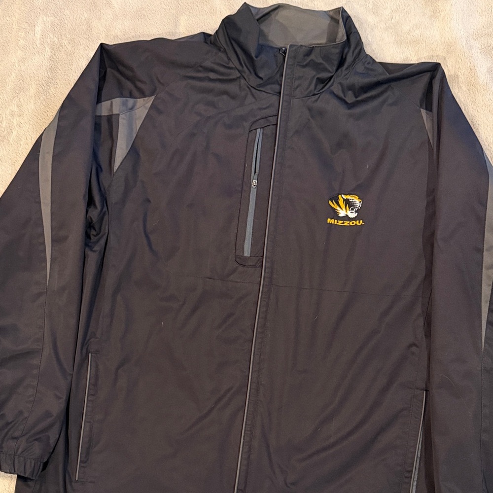 Antigua Black and Gray Windbreaker Jacket for Men